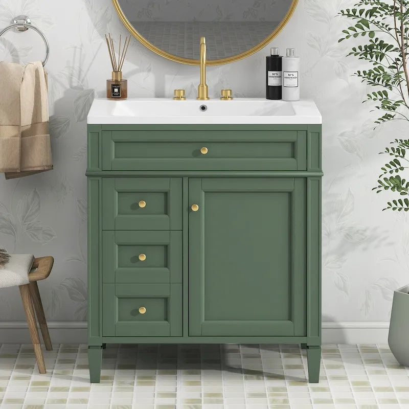 Meuble-lavabo avec évier intégré et tiroir basculant