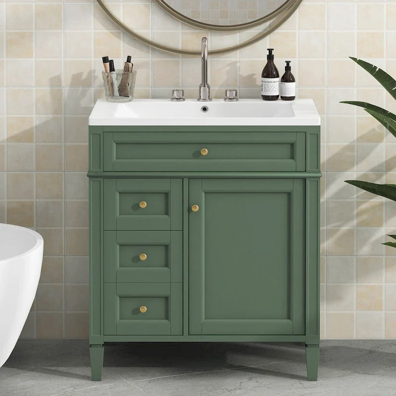 Meuble-lavabo avec évier intégré et tiroir basculant