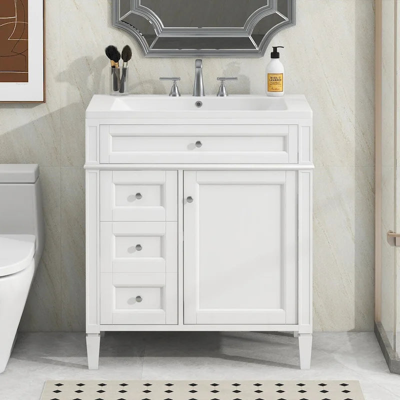 Meuble-lavabo avec évier intégré et tiroir basculant