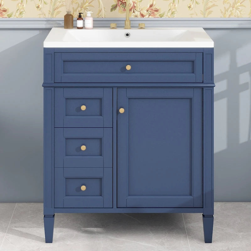 Meuble-lavabo avec évier intégré et tiroir basculant