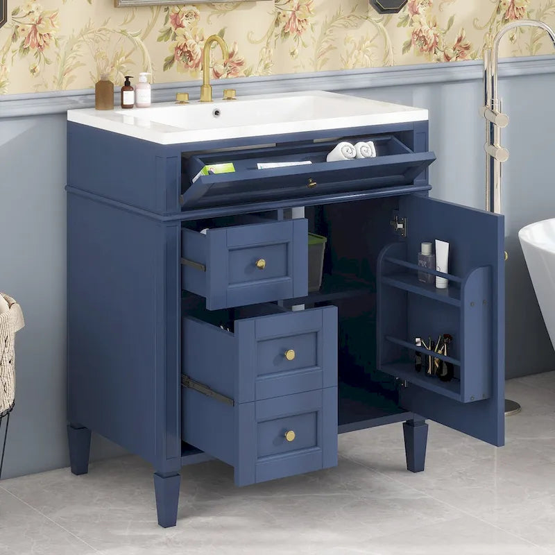 Meuble-lavabo avec évier intégré et tiroir basculant
