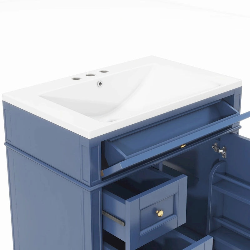 Meuble-lavabo avec évier intégré et tiroir basculant