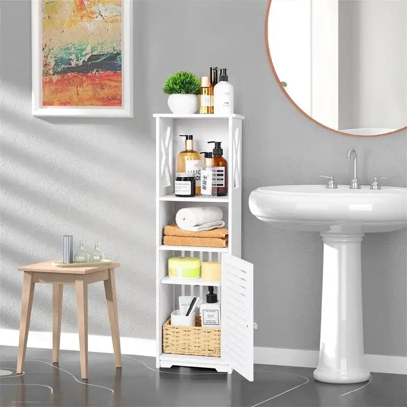 Meuble de rangement de salle de bain petit meuble de salle de bain étanche autoportant - 9.4P x 7.87L x 29.5H
