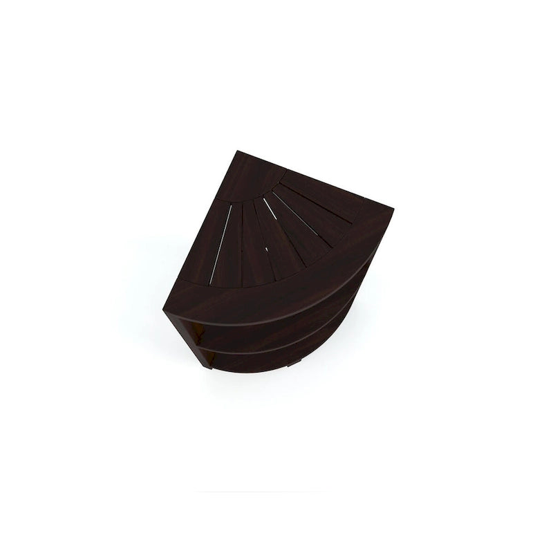 Petite étagère de salle de bain d'angle en teck à 3 niveaux