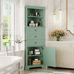 Meuble de salle de bain à 1 porte vert Tall Wood 69 po avec tablette réglable