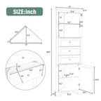 Meuble de salle de bain à 1 porte vert Tall Wood 69 po avec tablette réglable
