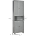 Meuble de rangement haut et étroit pour salle de bain avec portes et étagère