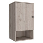 Armoire à pharmacie, deux étagères intérieures, finition chêne clair / blanc