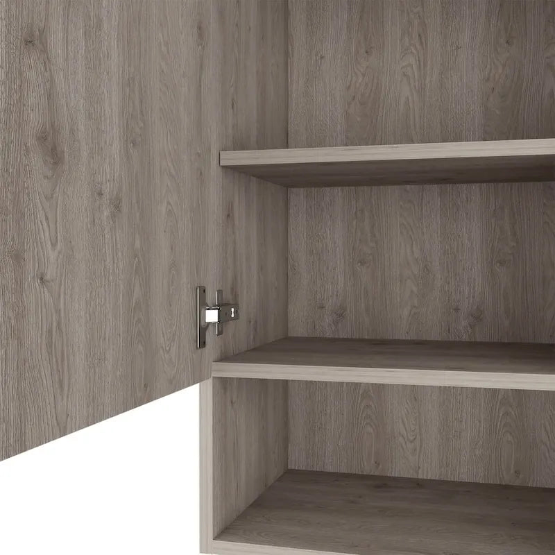 Armoire à pharmacie, deux étagères intérieures, finition chêne clair / blanc