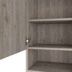 Armoire à pharmacie, deux étagères intérieures, finition chêne clair / blanc