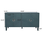 Meuble de rangement 4 portes avec pieds en pin et MDF