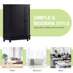 Meuble de salle de bain noir, meuble de rangement d'angle triangulaire avec étagère réglable, panneau MDF de style moderne