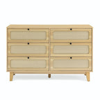 Commode de rangement 6 tiroirs en rotin