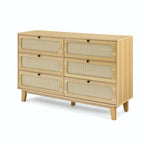 Commode de rangement 6 tiroirs en rotin