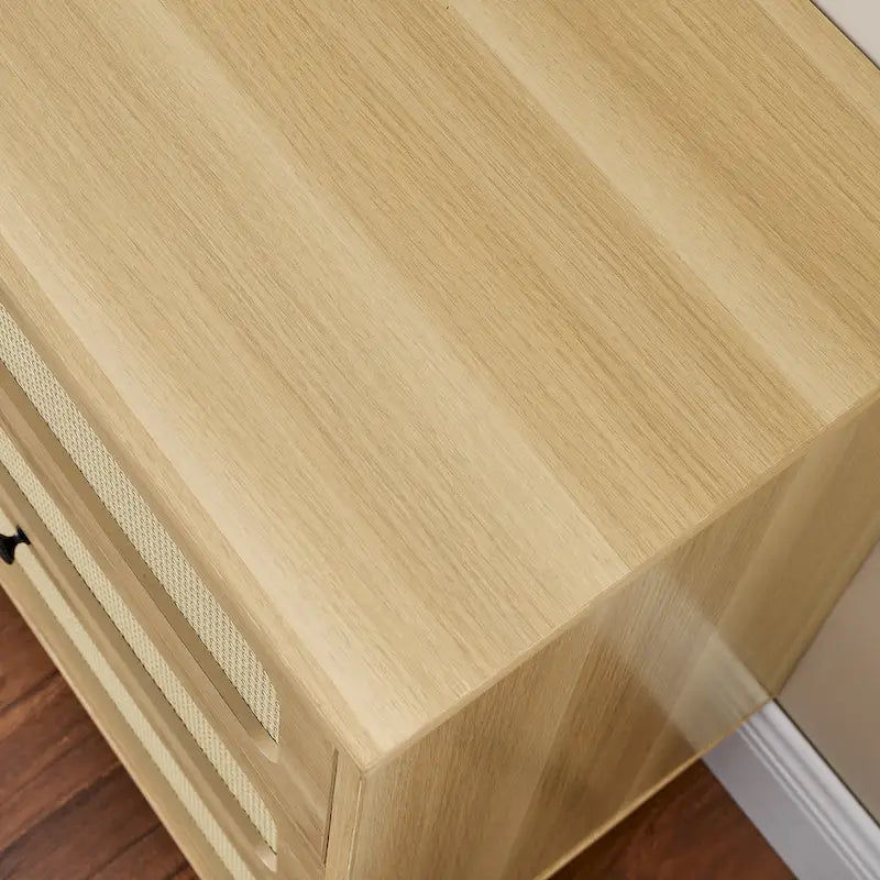Commode de rangement 6 tiroirs en rotin