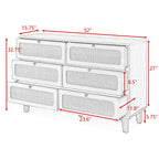 Commode de rangement 6 tiroirs en rotin