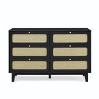 Commode de rangement 6 tiroirs en rotin