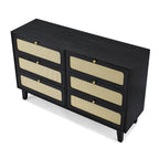 Commode de rangement 6 tiroirs en rotin