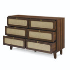 Commode de rangement 6 tiroirs en rotin