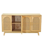 Armoire 4 portes avec portes en rotin