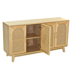 Armoire 4 portes avec portes en rotin