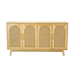 Armoire 4 portes avec portes en rotin