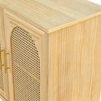 Armoire 4 portes avec portes en rotin