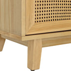 Armoire 4 portes avec portes en rotin