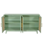 Armoire 4 portes avec portes en rotin