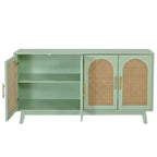 Armoire 4 portes avec portes en rotin