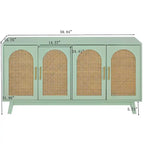 Armoire 4 portes avec portes en rotin