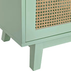Armoire 4 portes avec portes en rotin