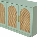 Armoire 4 portes avec portes en rotin