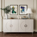 Bahut Buffet Commode de Rangement Moderne en Bois Laqué à 4 Portes pour Salon