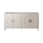 Bahut Buffet Commode de Rangement Moderne en Bois Laqué à 4 Portes pour Salon