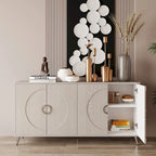 Bahut Buffet Commode de Rangement Moderne en Bois Laqué à 4 Portes pour Salon