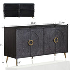 Bahut Buffet Commode de Rangement Moderne en Bois Laqué à 4 Portes pour Salon