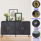Bahut Buffet Commode de Rangement Moderne en Bois Laqué à 4 Portes pour Salon