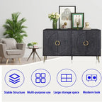 Bahut Buffet Commode de Rangement Moderne en Bois Laqué à 4 Portes pour Salon