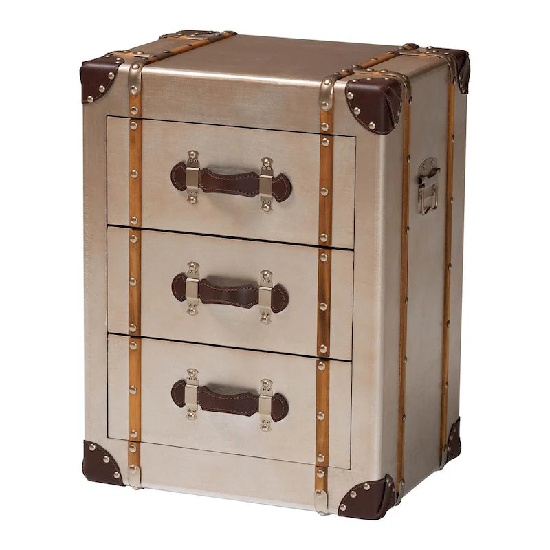 Cabinet 3 tiroirs bronze mat vintage
