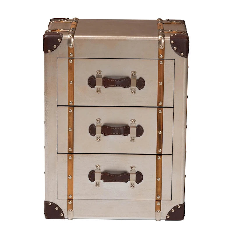 Cabinet 3 tiroirs bronze mat vintage