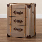 Cabinet 3 tiroirs bronze mat vintage