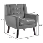 Lot de 2 fauteuils d'appoint en velours pour salon
