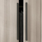 Armoire de rangement moderne sur pied en bois massif avec étagères