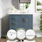 Meuble-lavabo simple de 30 po avec armoire et 3 tiroirs – Noir / Bleu / Vert / Indigo / Blanc