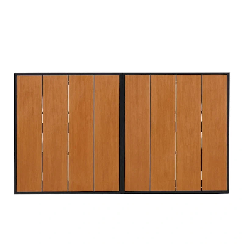 Ensemble de salle à manger extérieur extensible 7 pièces avec table extensible et 6 chaises avec accoudoirs